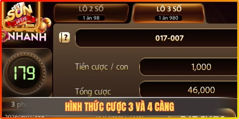 Hình thức cược 3 và 4 càng