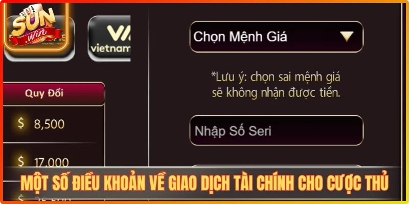 Một số điều khoản về giao dịch tài chính cho cược thủ