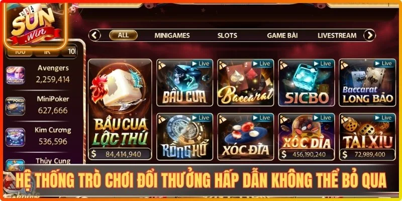 Hệ thống trò chơi đổi thưởng hấp dẫn không thể bỏ qua