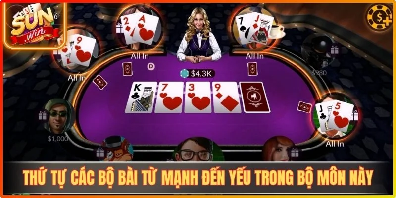 Thứ tự các bộ bài từ mạnh đến yếu trong bộ môn này