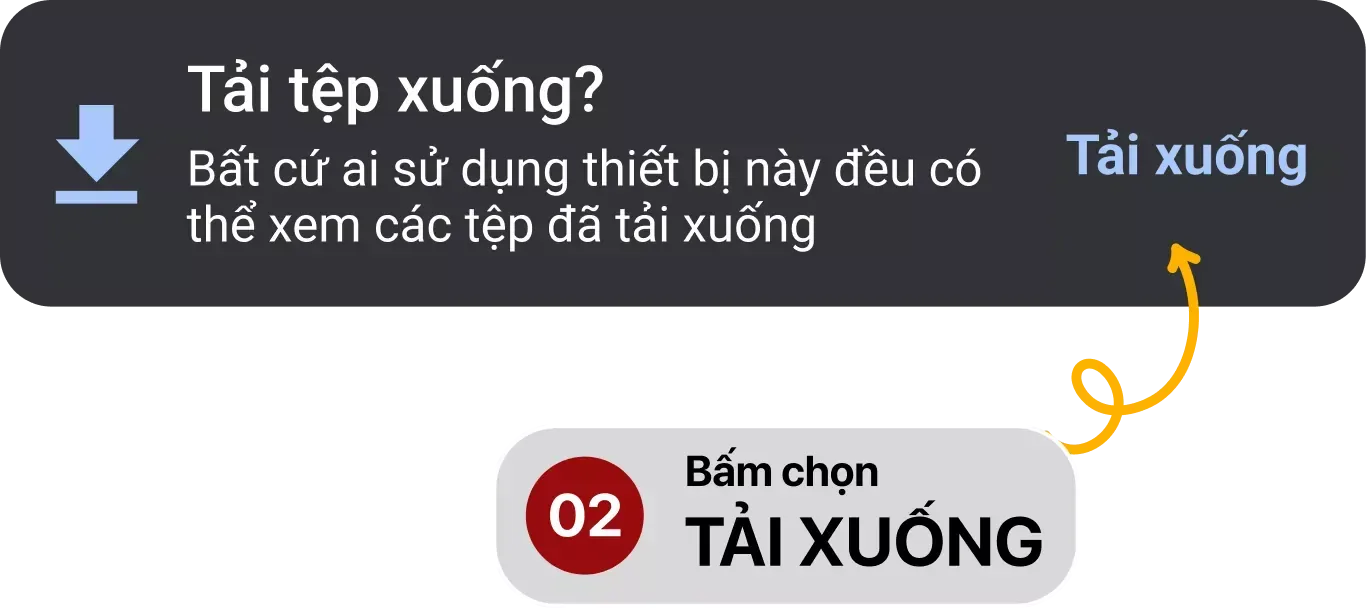 Bước 2: Khi máy hỏi, anh em chọn “Tải xuống” để đồng ý.